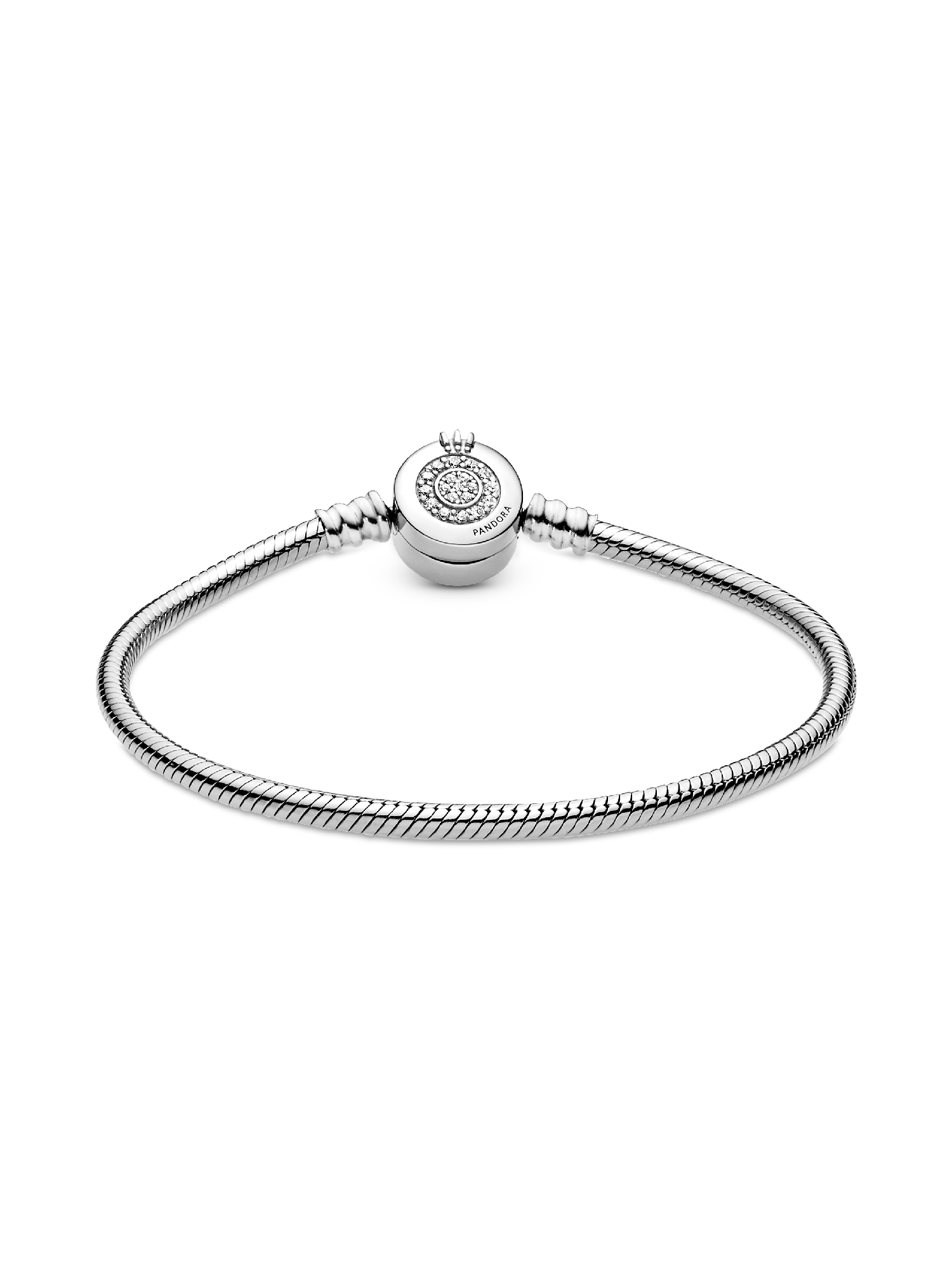 Sparkling Crown O Snake Chain Bracelet | スターリングシルバー