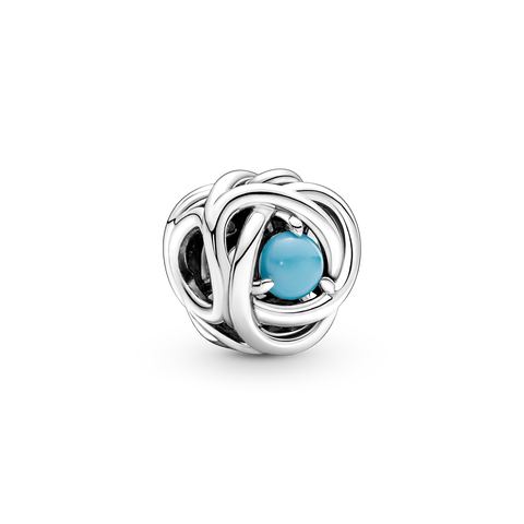 Turquoise Blue Eternity Circle Charm
