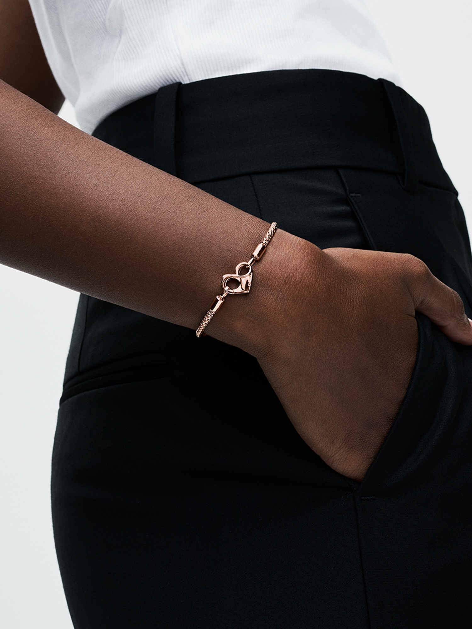 Studded Chain Bracelet | ローズゴールドプレーティング | パンドラ