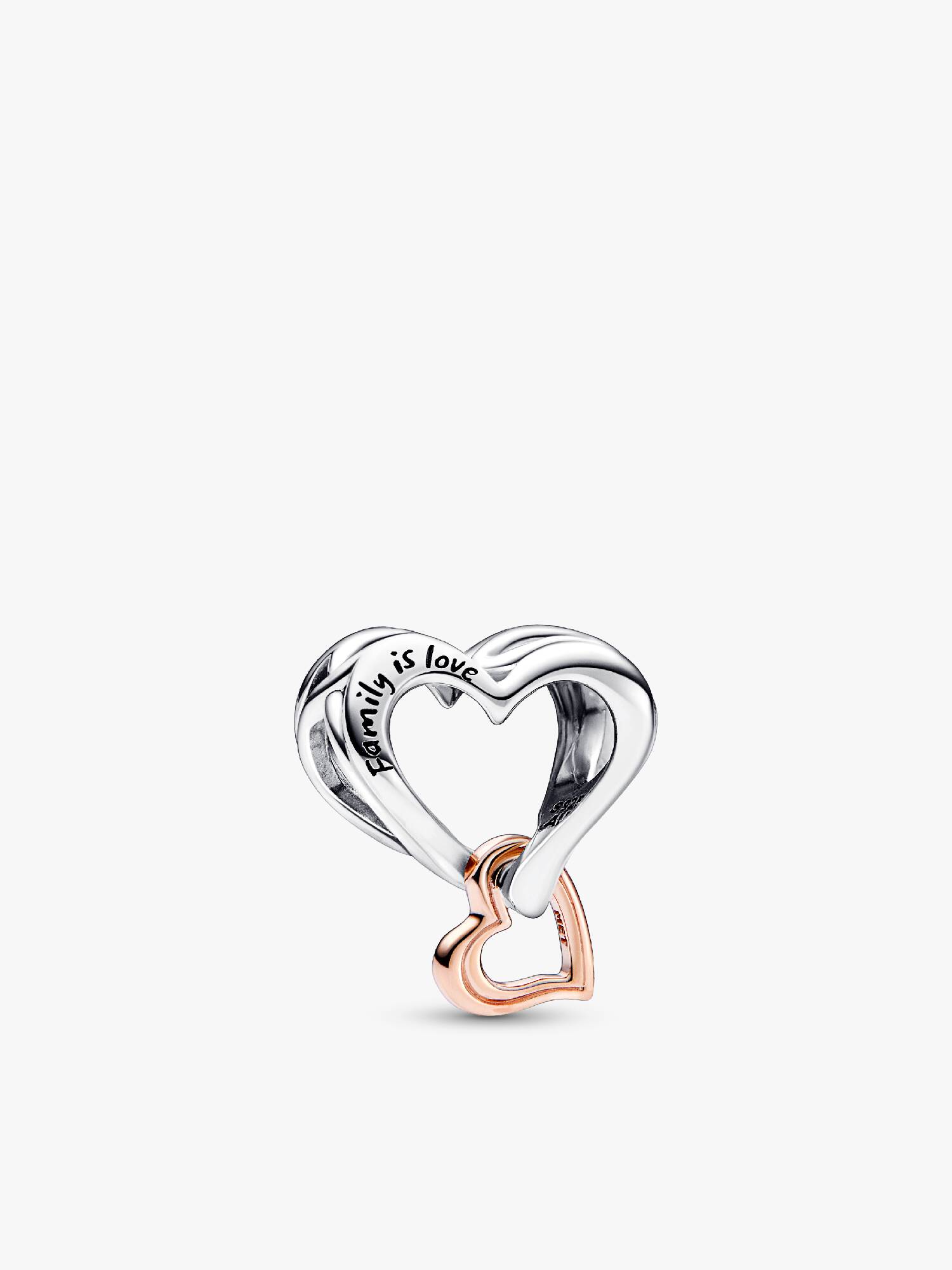 Two-tone Openwork Infinity Heart Charm