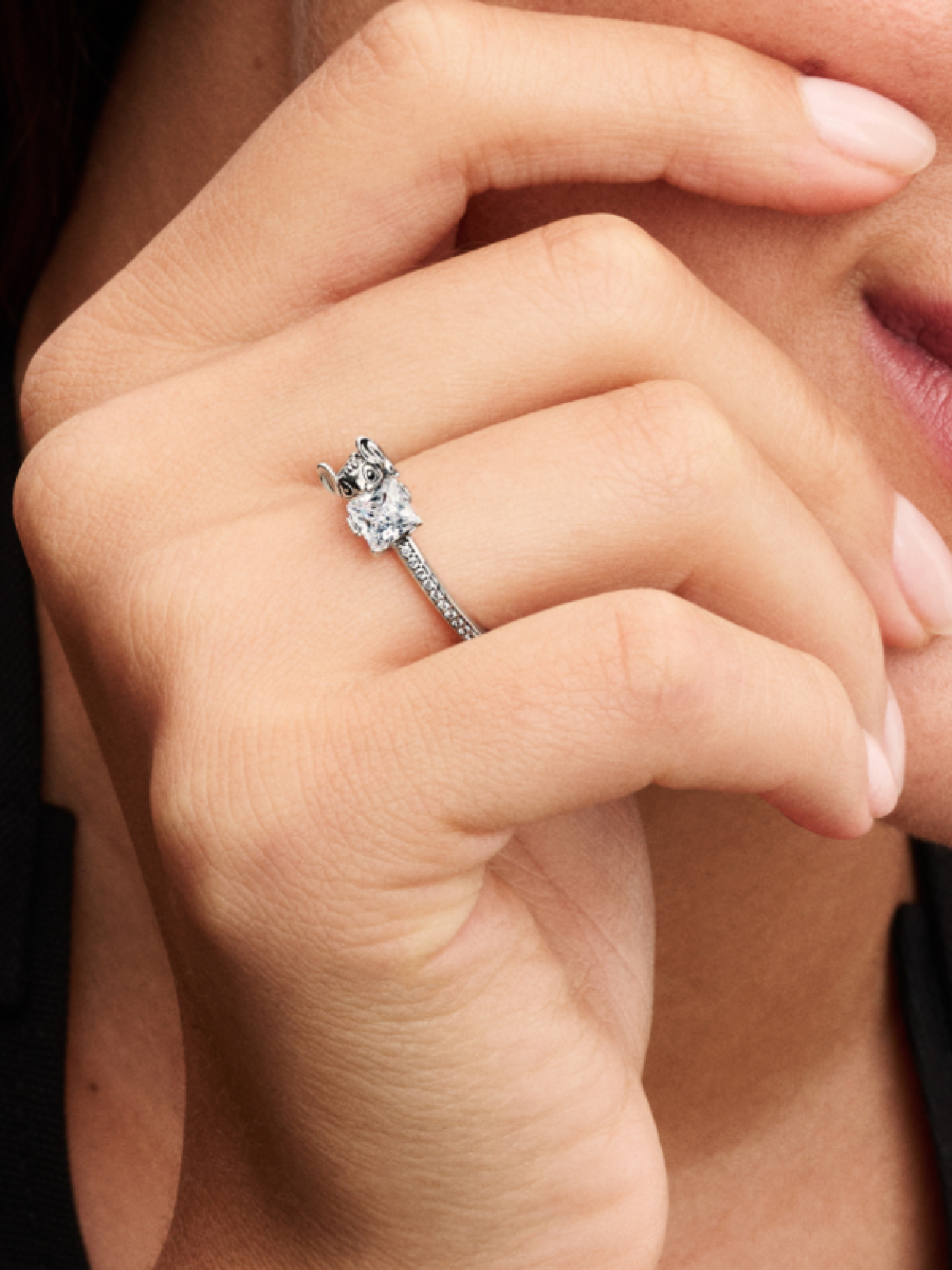 Disney Stitch & Stone Ring | スターリングシルバー | パンドラ'