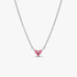 Triple Stone Pink Heart Collier Necklace Triple Stone Pink Heart Collier Necklace