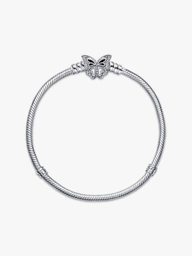 Butterfly Clasp Snake Chain Bracelet