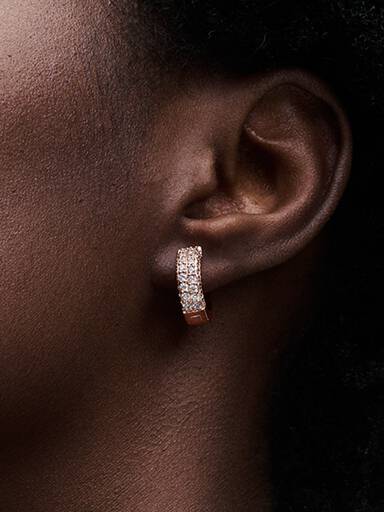 Pavé Double-row Hoop Earrings