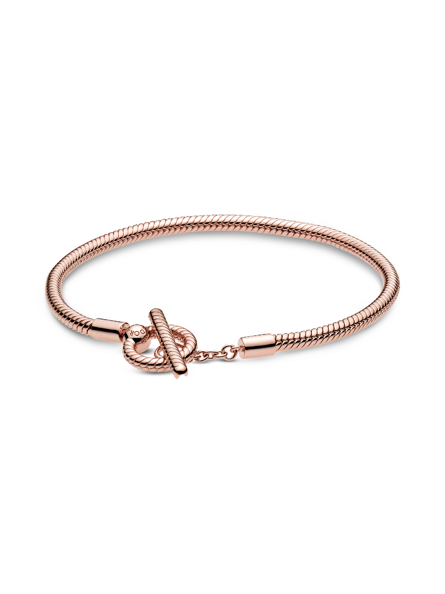 Pandora Moments T-Bar Snake Chain Bracelet | ローズゴールドプレー
