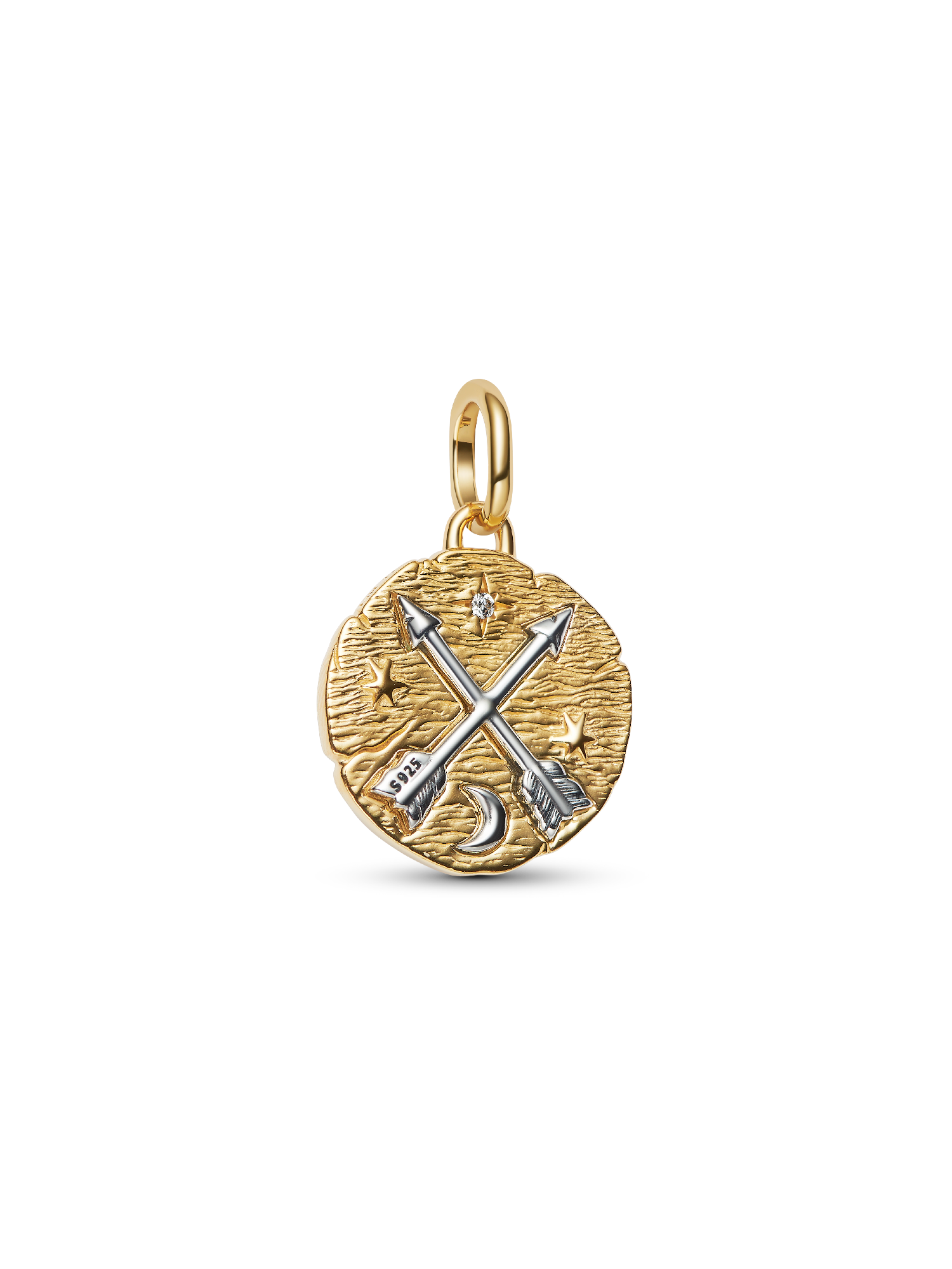 Crossing Arrows Medallion Charm | ツートーン | パンドラ'