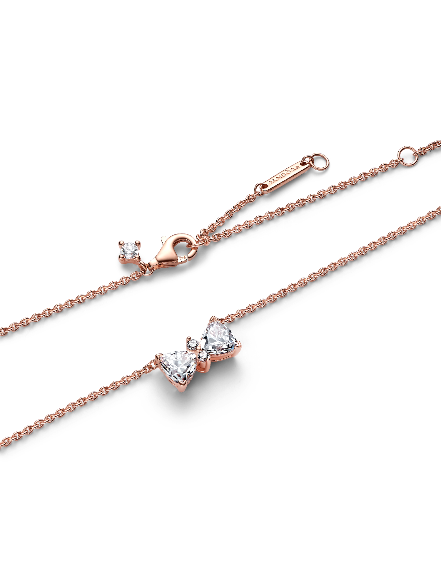 Sparkling Bow Necklace | ローズゴールドプレーティング | パンドラ'