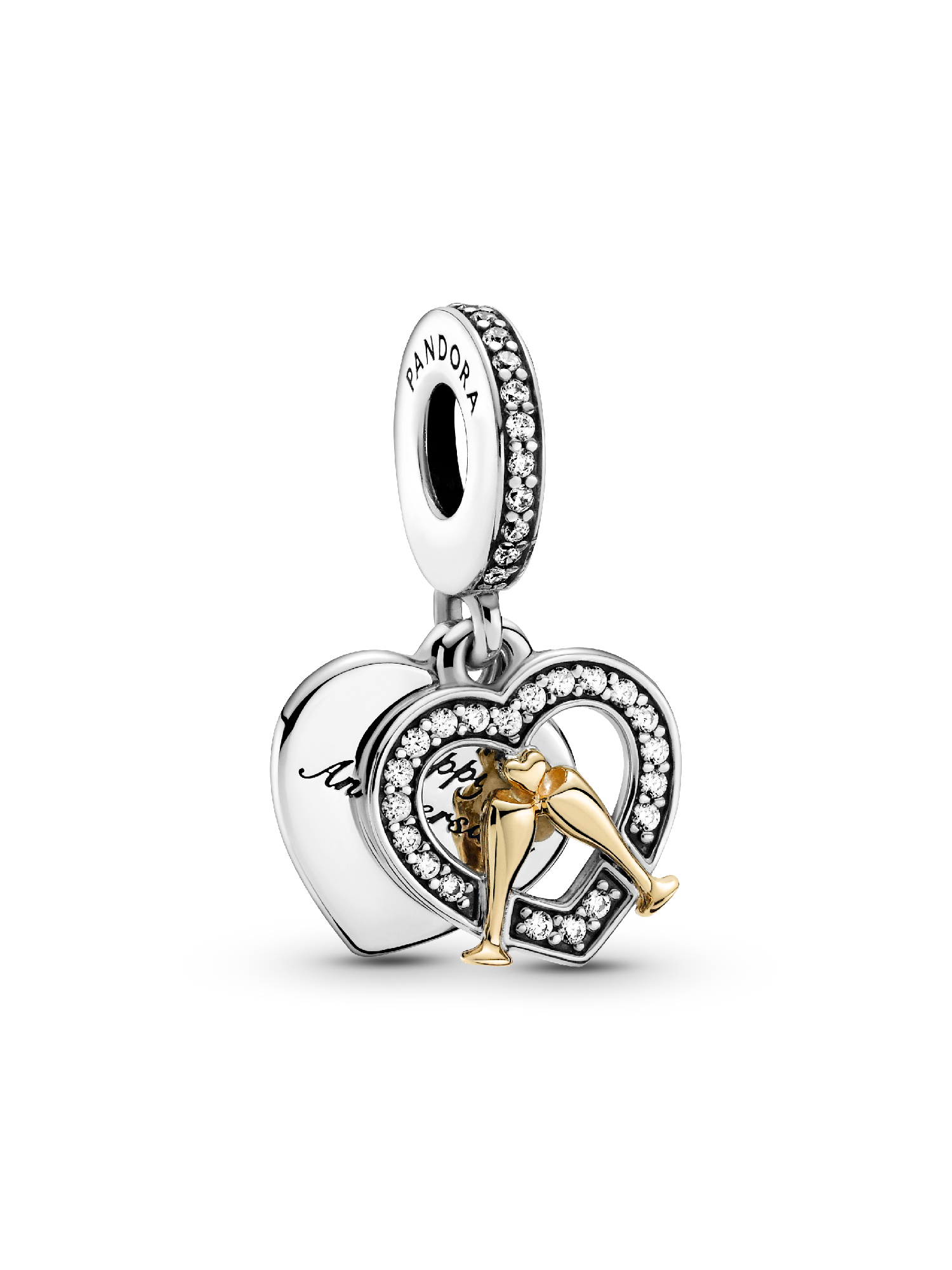 Two-tone Happy Anniversary Dangle Charm | ツートーン | パンドラ'
