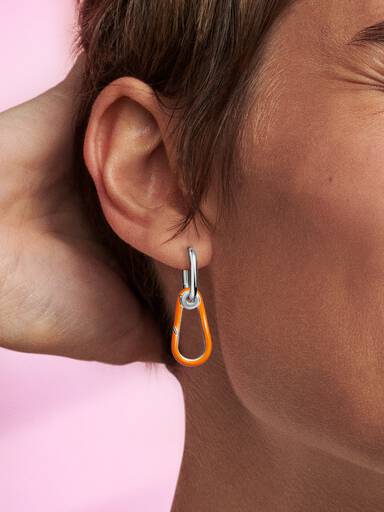 Pandora ME Bright Orange Hoop Link Earring