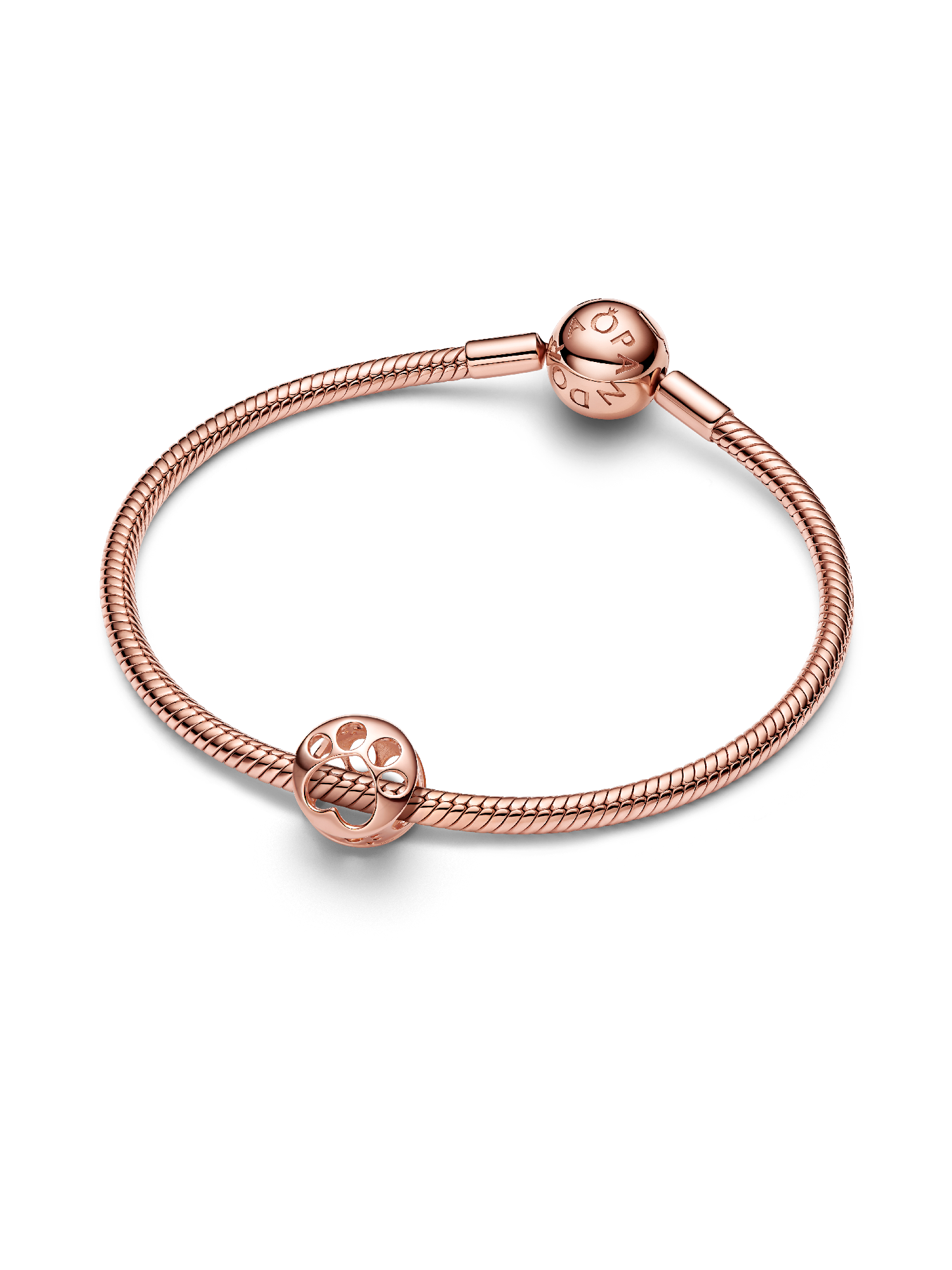 Openwork Paw Print Charm | ローズゴールドプレーティング | パンドラ'