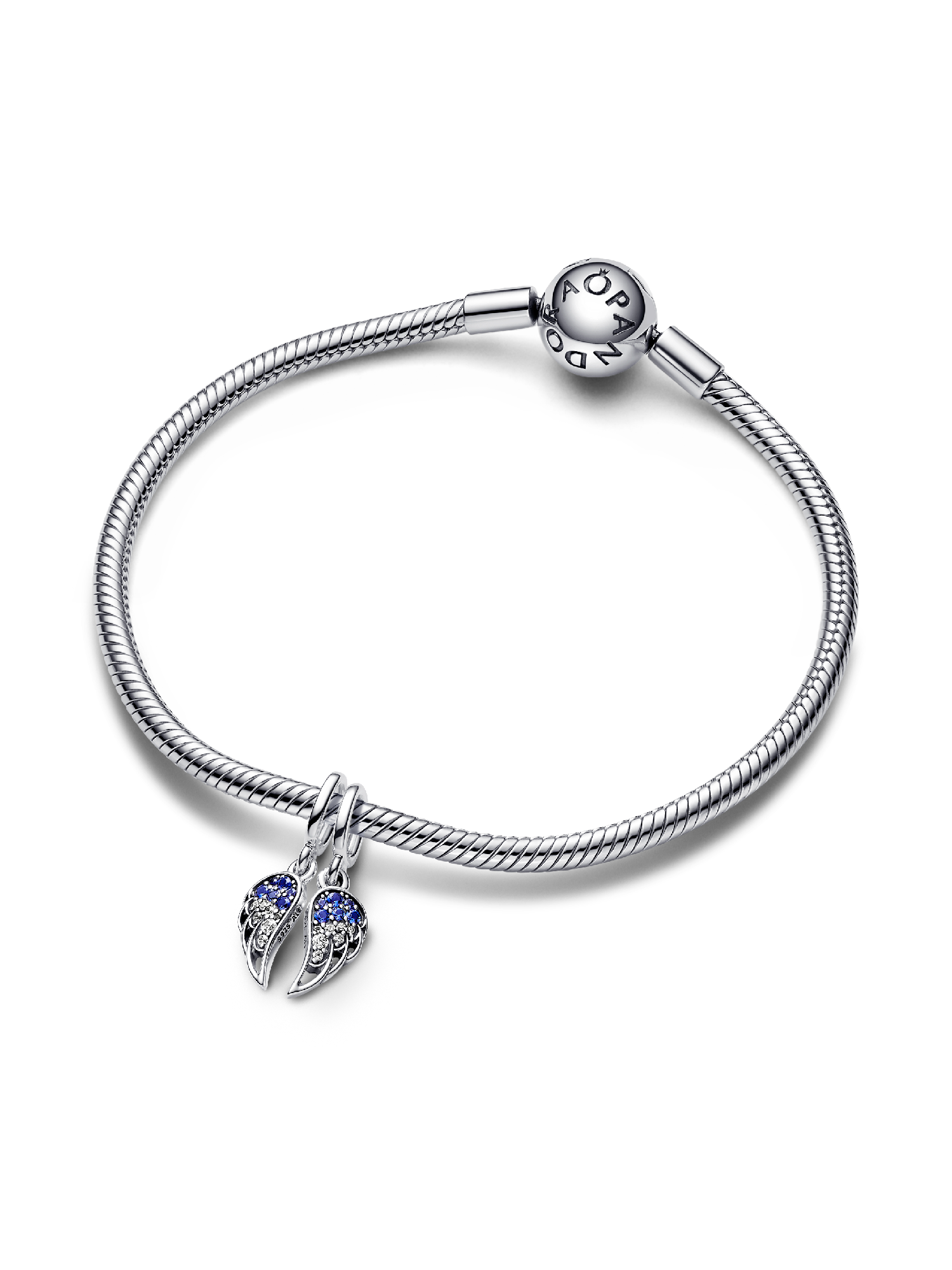 Sparkling Splitable Angel Wings Dangle Charm | スターリング