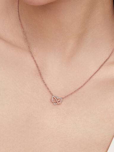 Sparkling Infinity Heart Collier Necklace