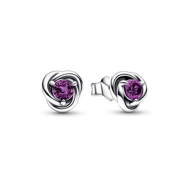 Purple Eternity Circle Stud Earrings