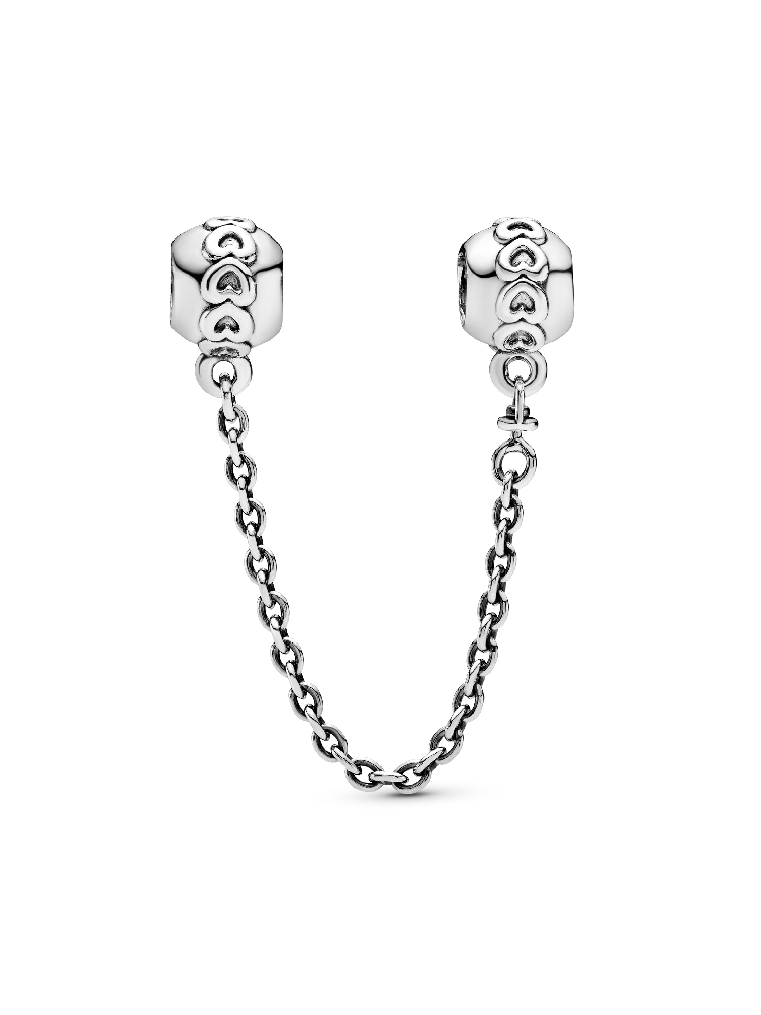 Band of Hearts Safety Chain Charm | スターリングシルバー | パンドラ'