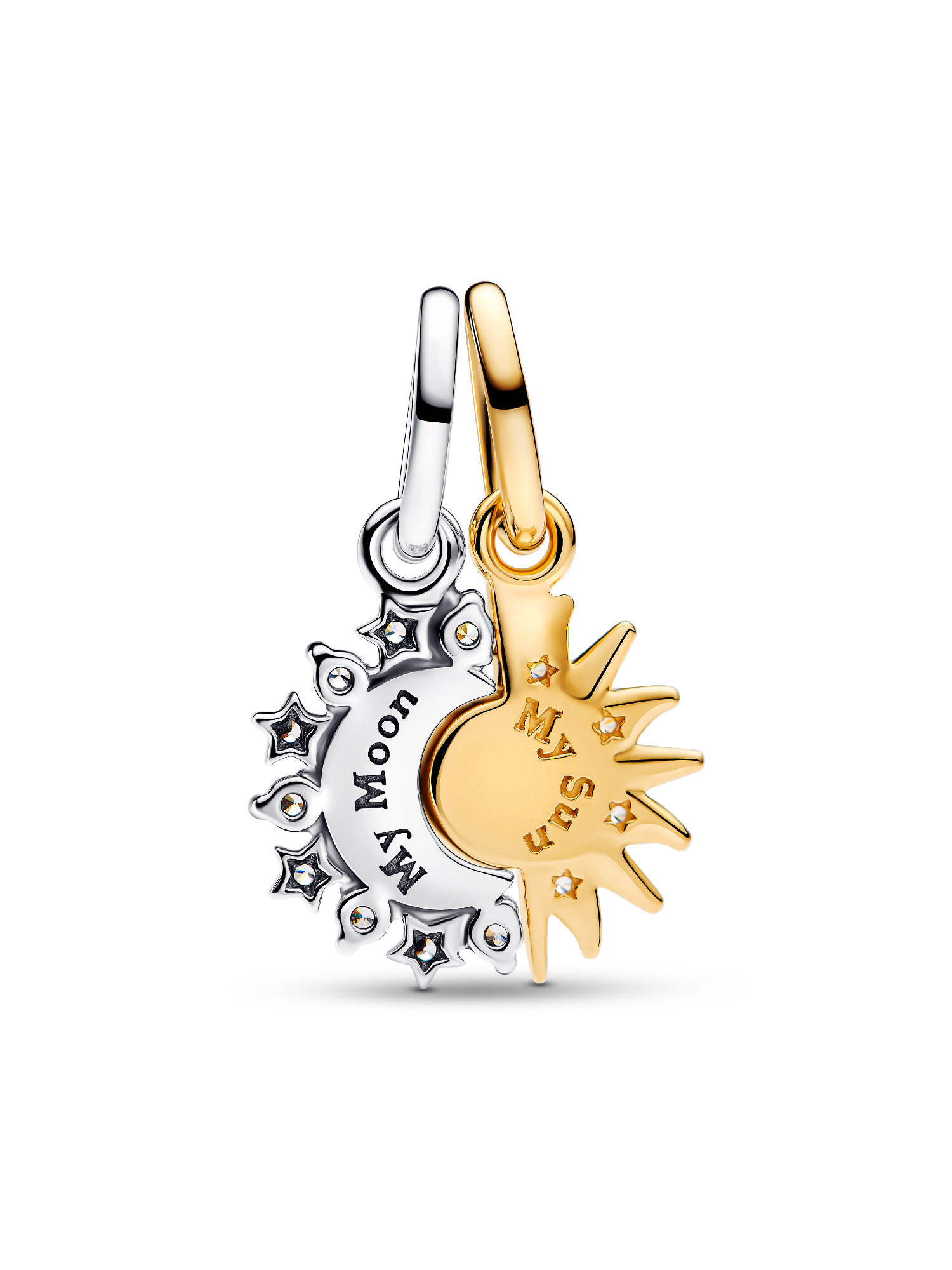 Splittable Sun & Moon Dangle Charm | ツートーン | パンドラ'
