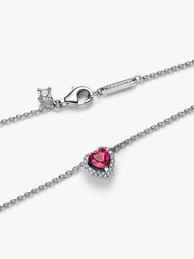 Elevated Red Heart Collier Necklace