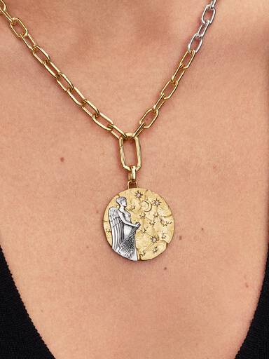 Virgo Zodiac Oversized Medallion Charm