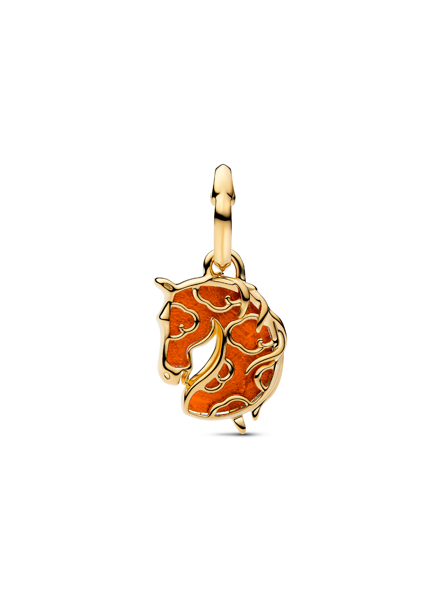 PANDORA 馬の頭チャーム 赤 Red Fire Horse Murano Glass Dangle Charm | ゴールドプレーティング