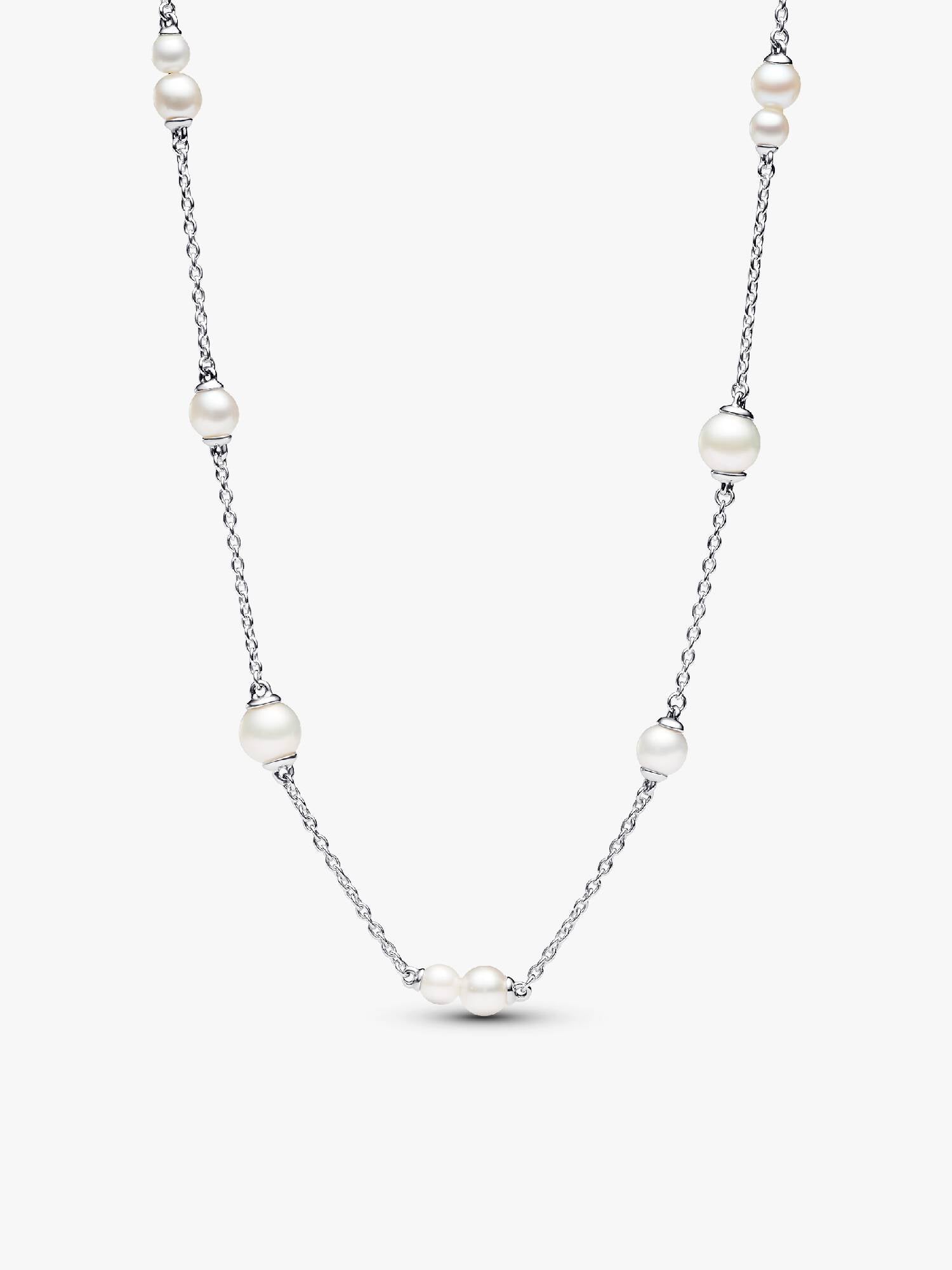 Treated Freshwater Cultured Pearl Station Chain Necklace