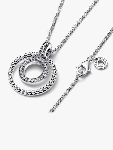 Pandora Signature Pavé & Beads Pendant & Necklace