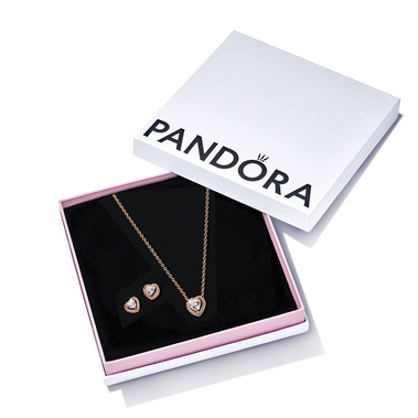Gold Heart Necklace and Earrings Gift Set