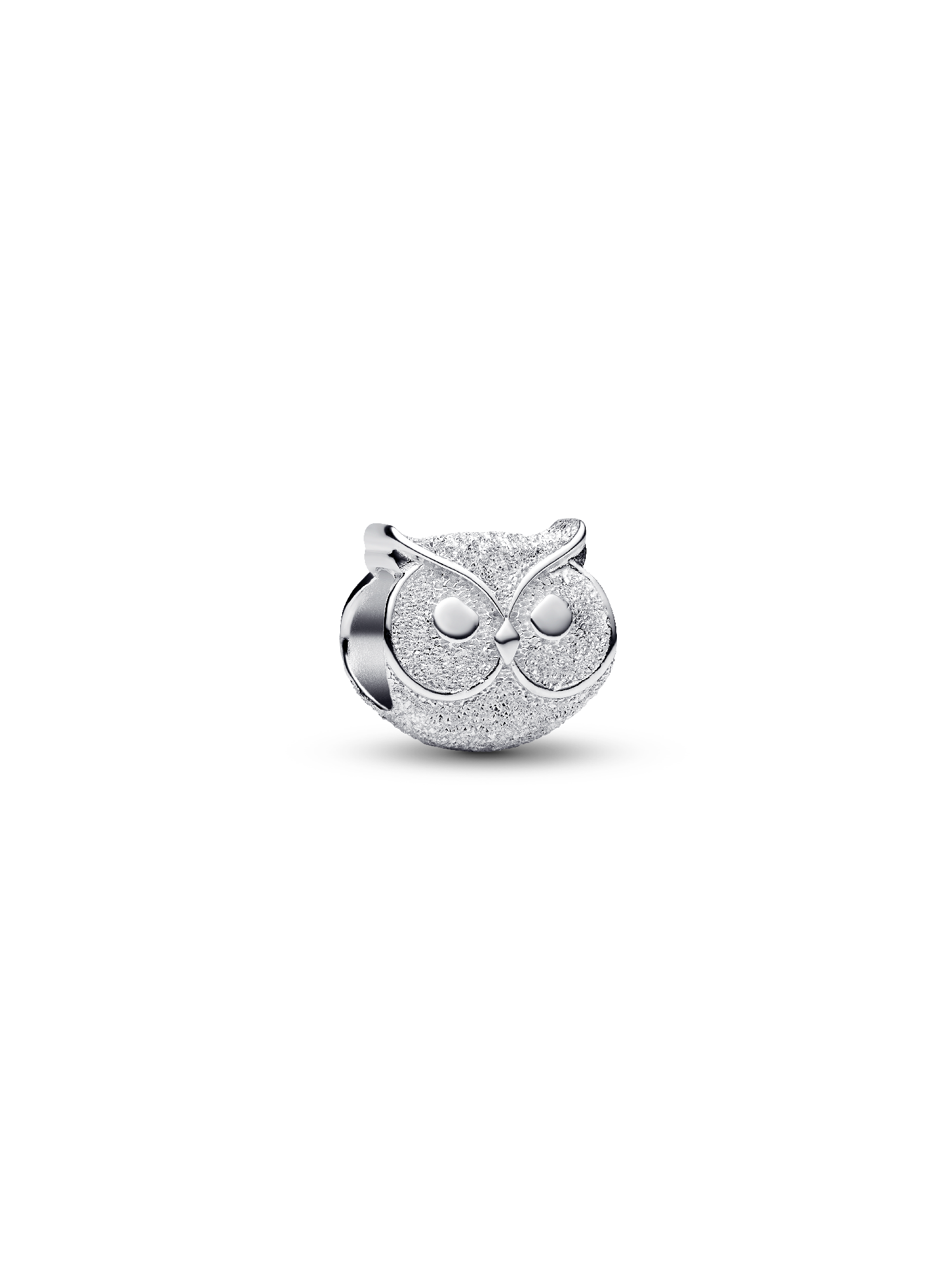 Textured Owl Mini Charm | スターリングシルバー | パンドラ'