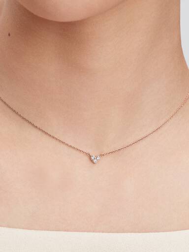 Triple Stone Heart Collier Necklace