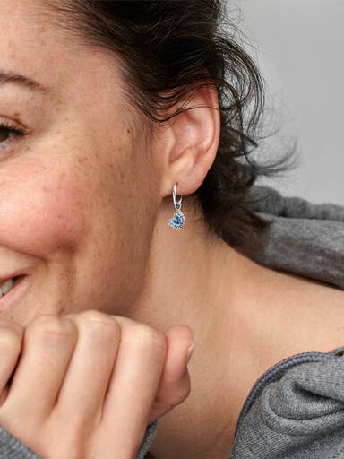 Blue Butterfly Hoop Earrings