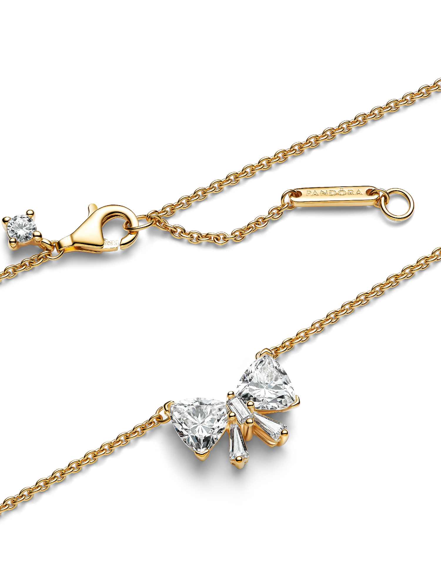 Sparkling Bow Necklace | ゴールドプレーティング | パンドラ