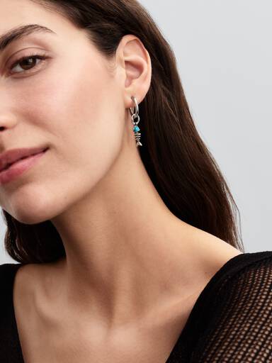 Turquoise-coloured Fishbone Dangle Charm