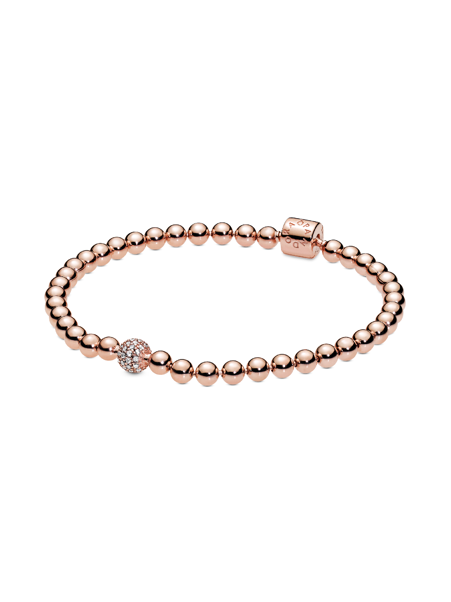 Beads & Pavé Bracelet | ローズゴールドプレーティング | パンドラ'