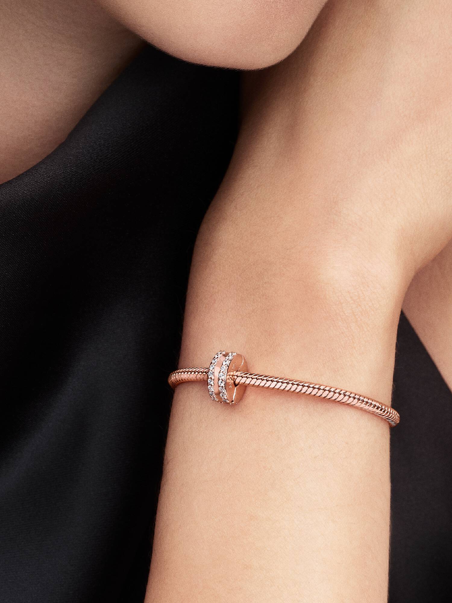 Double Lined Pavé Clip Charm