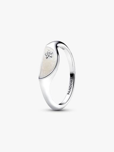 Halved Enamel Signet Ring