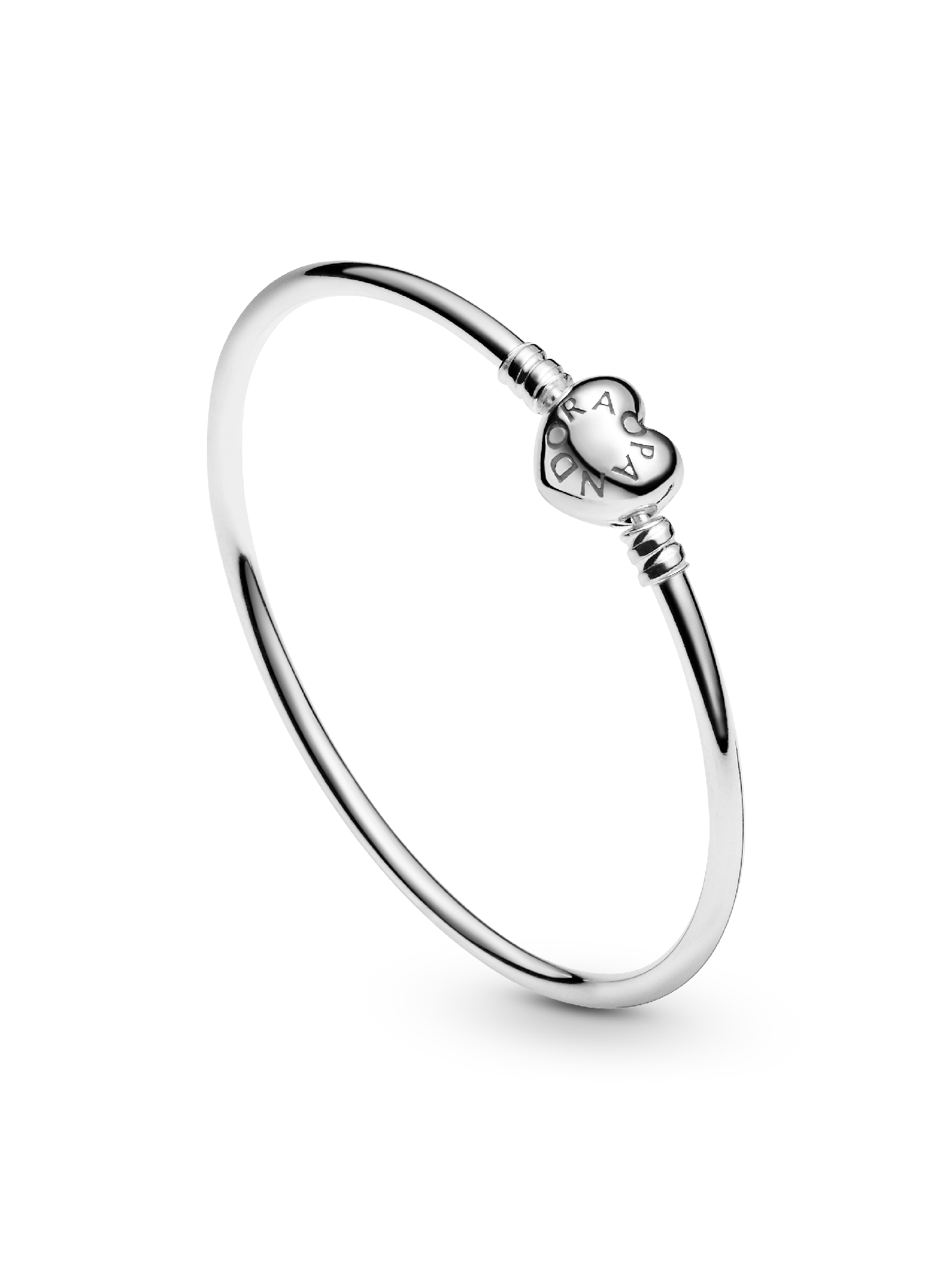 Logo Heart Clasp Bangle | スターリングシルバー | パンドラ'