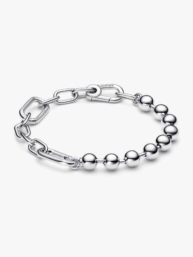 Metal Bead & Link Chain Bracelet