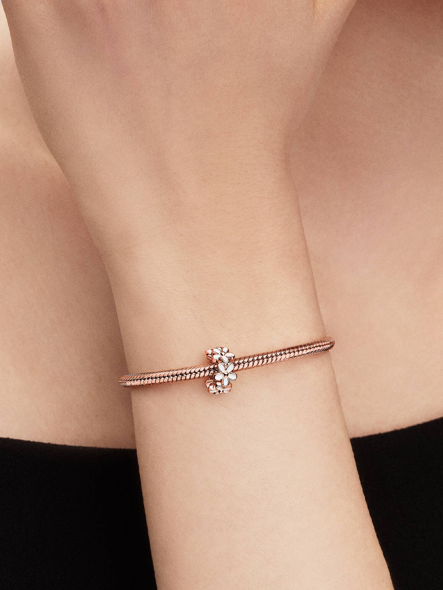 White Daisy Flower Spacer Charm
