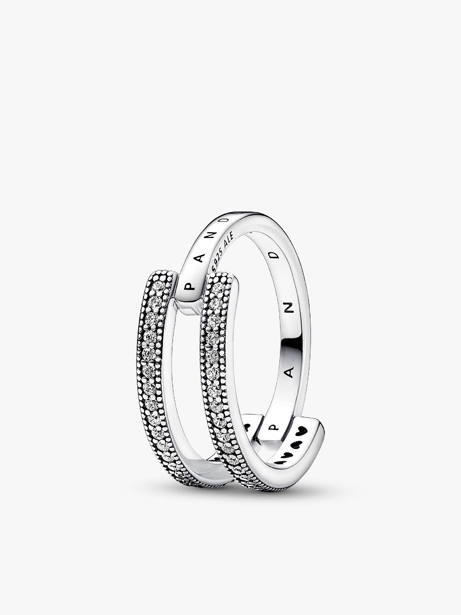 Pandora Signature Logo & Pavé Double Band Ring