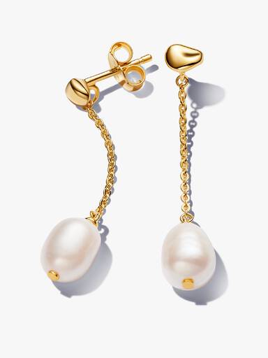 Treated Freshwater Cultured Pearl Drop Earrings
