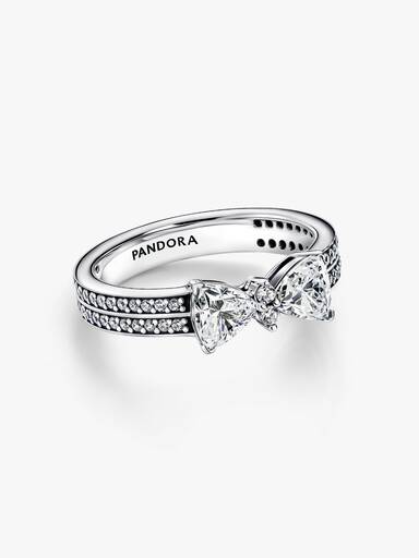 Sparkling Bow Double-row Ring