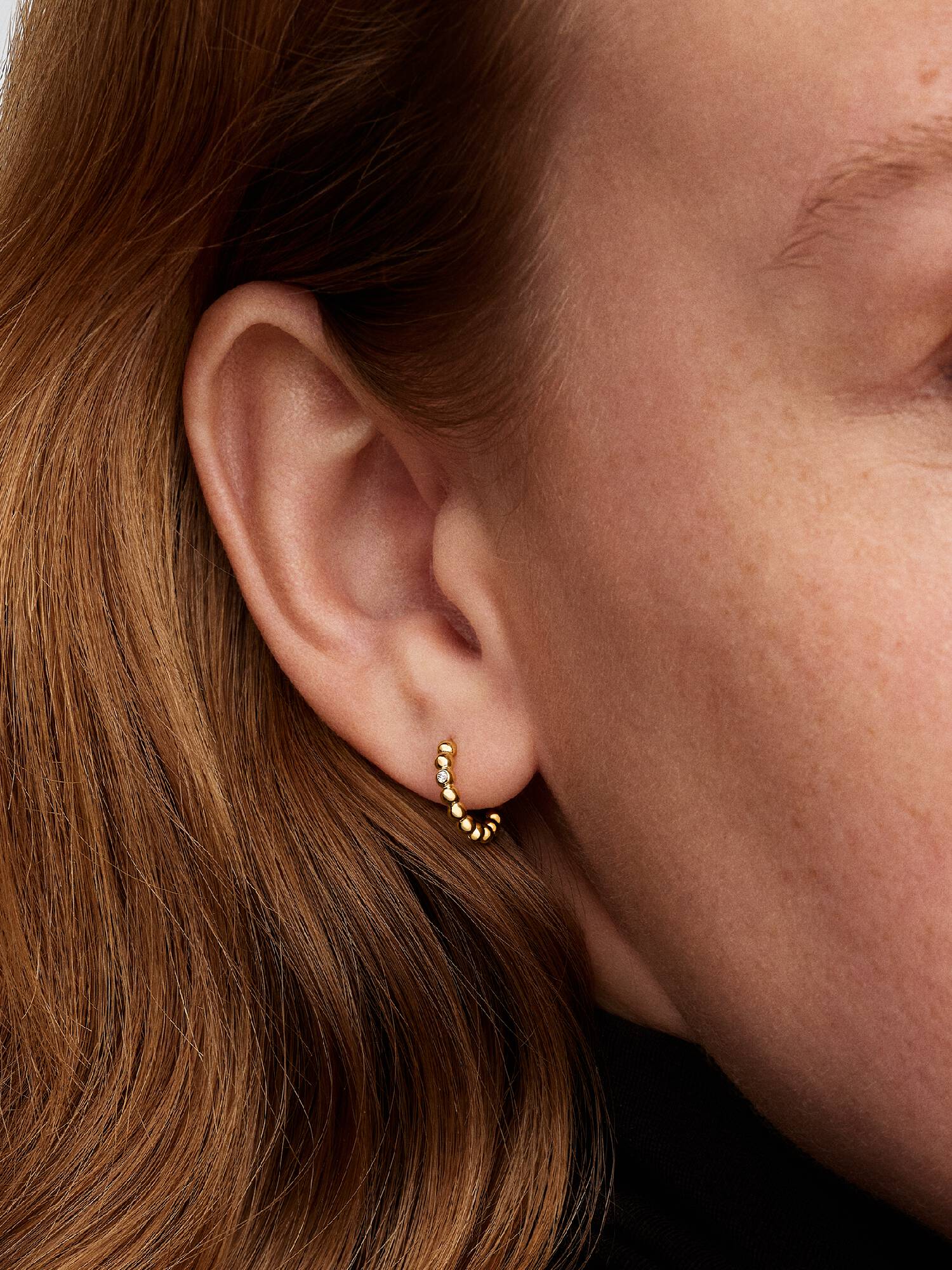 Beaded Huggie Earrings
