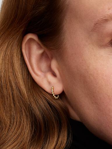 Beaded Huggie Earrings