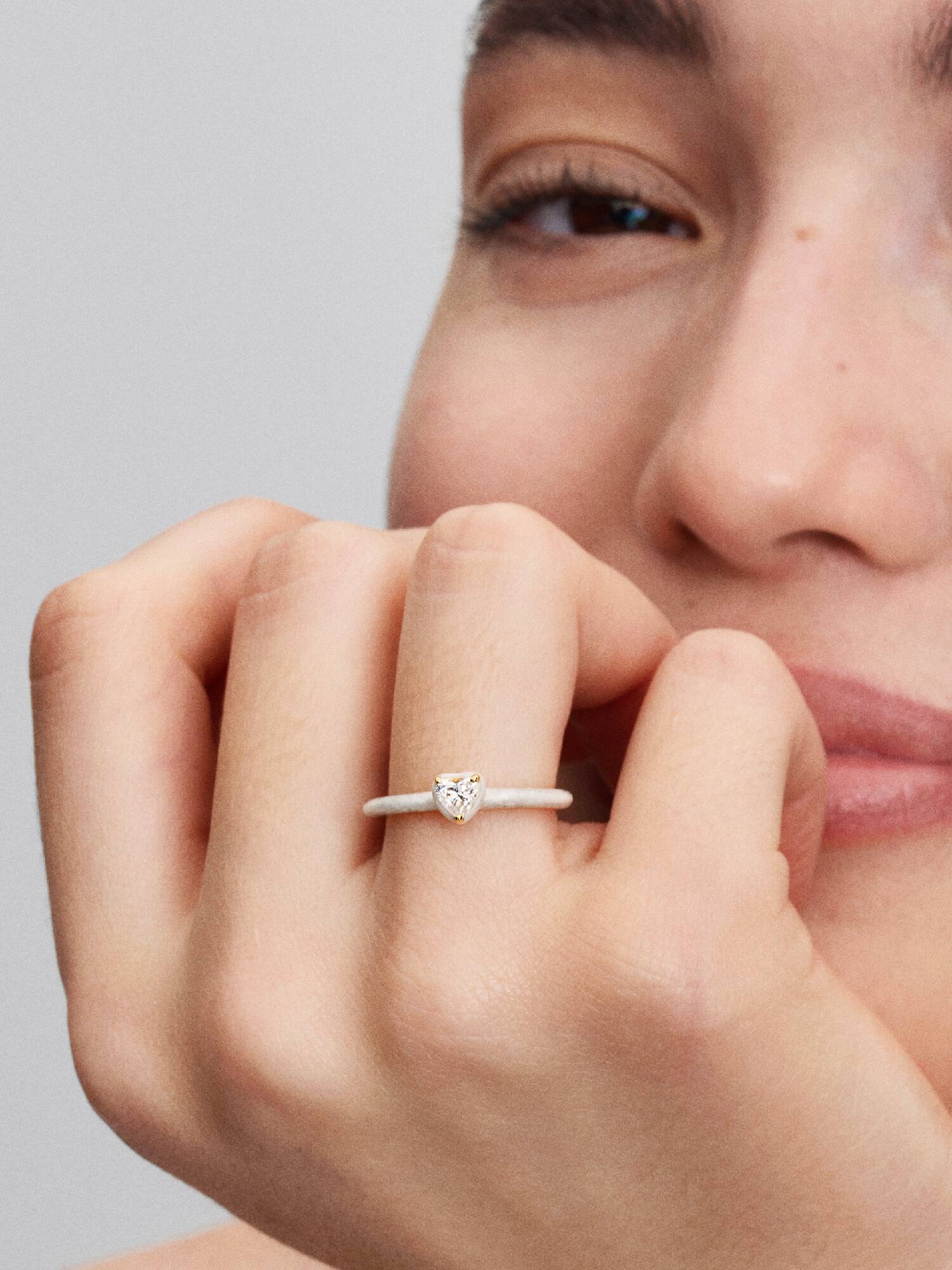 White Chakra Heart Ring