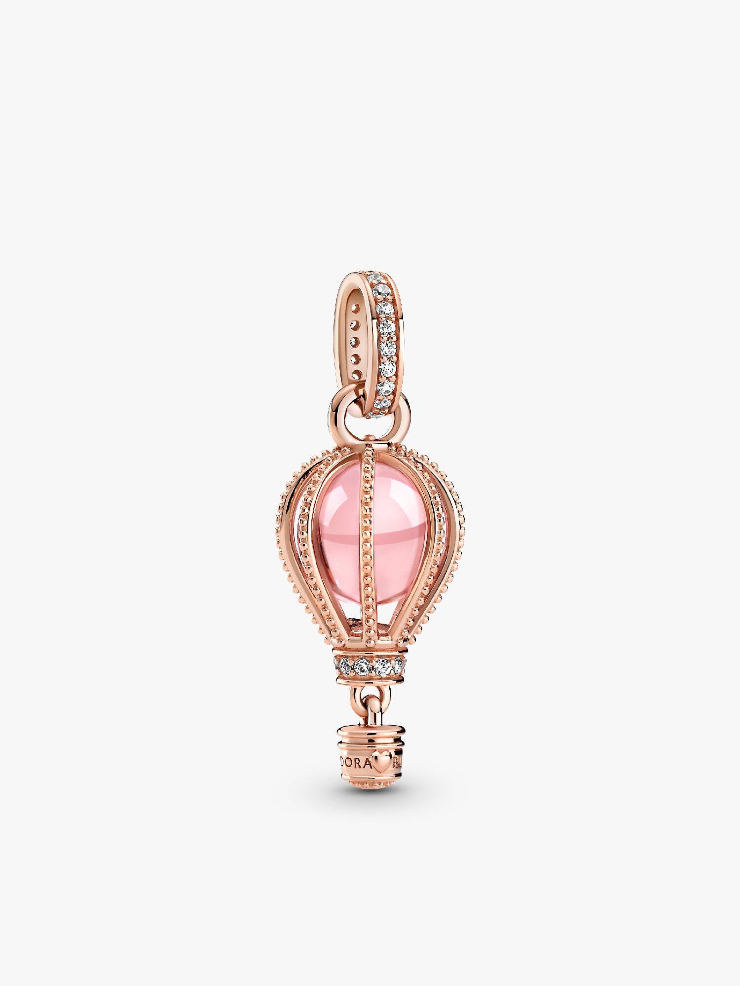 Sparkling Pink Hot Air Balloon Dangle Charm